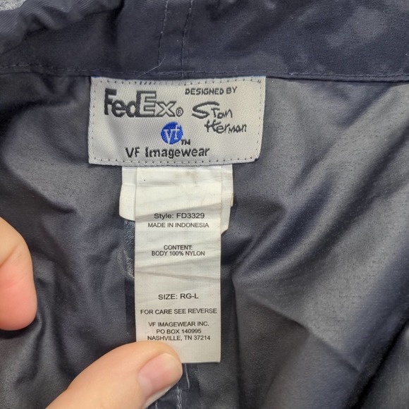 FedEx Stan Herman Mens Rain Pants Blue Size L 100% Nylon Drawstring - Picture 11 of 11